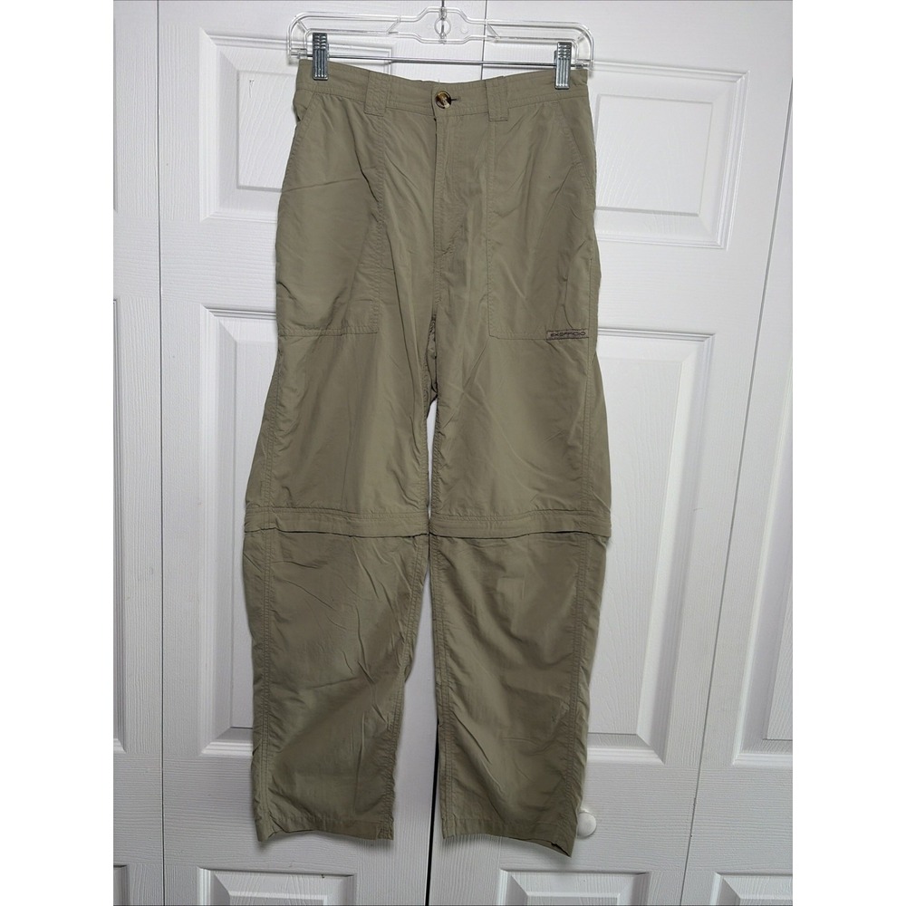 ExOfficio Buzz Off Convertible Pants Kids Size 16 XL Khaki Hiking Nylon Cargo